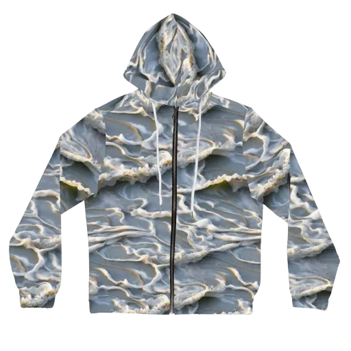 Frosted Tide on a Women's Full-Zip Hoodie