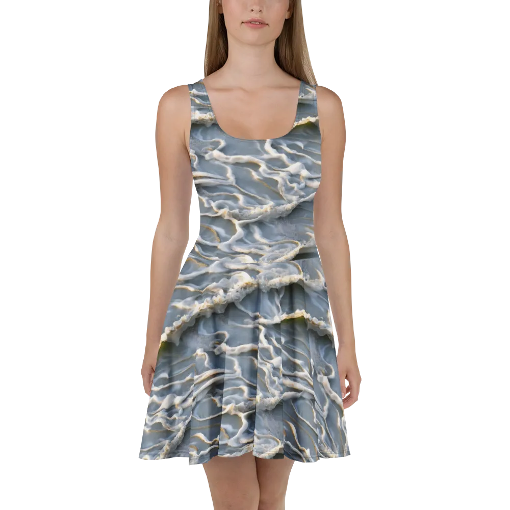 Frosted Tide on Skater Dress — Front