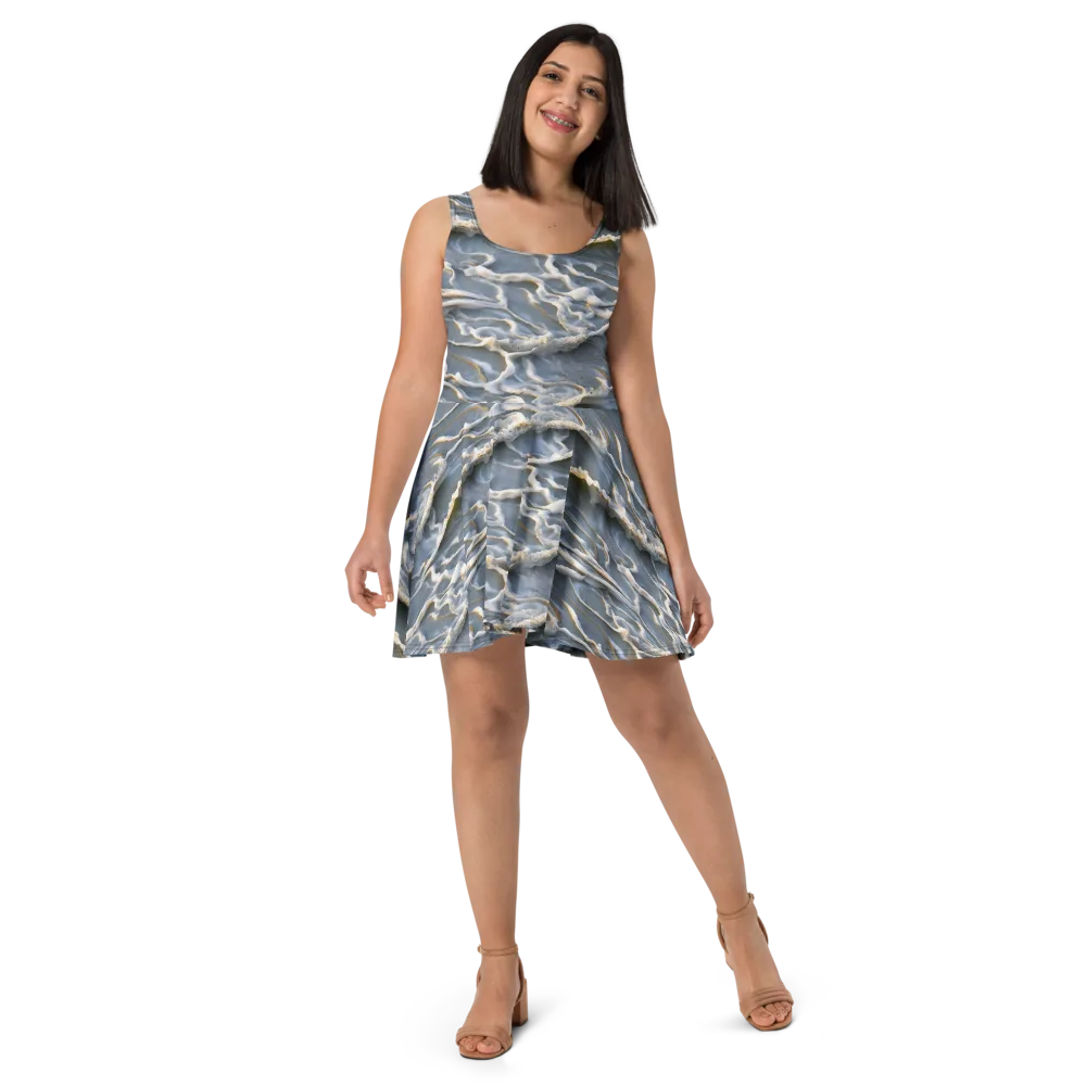 Frosted Tide on Skater Dress — Front
