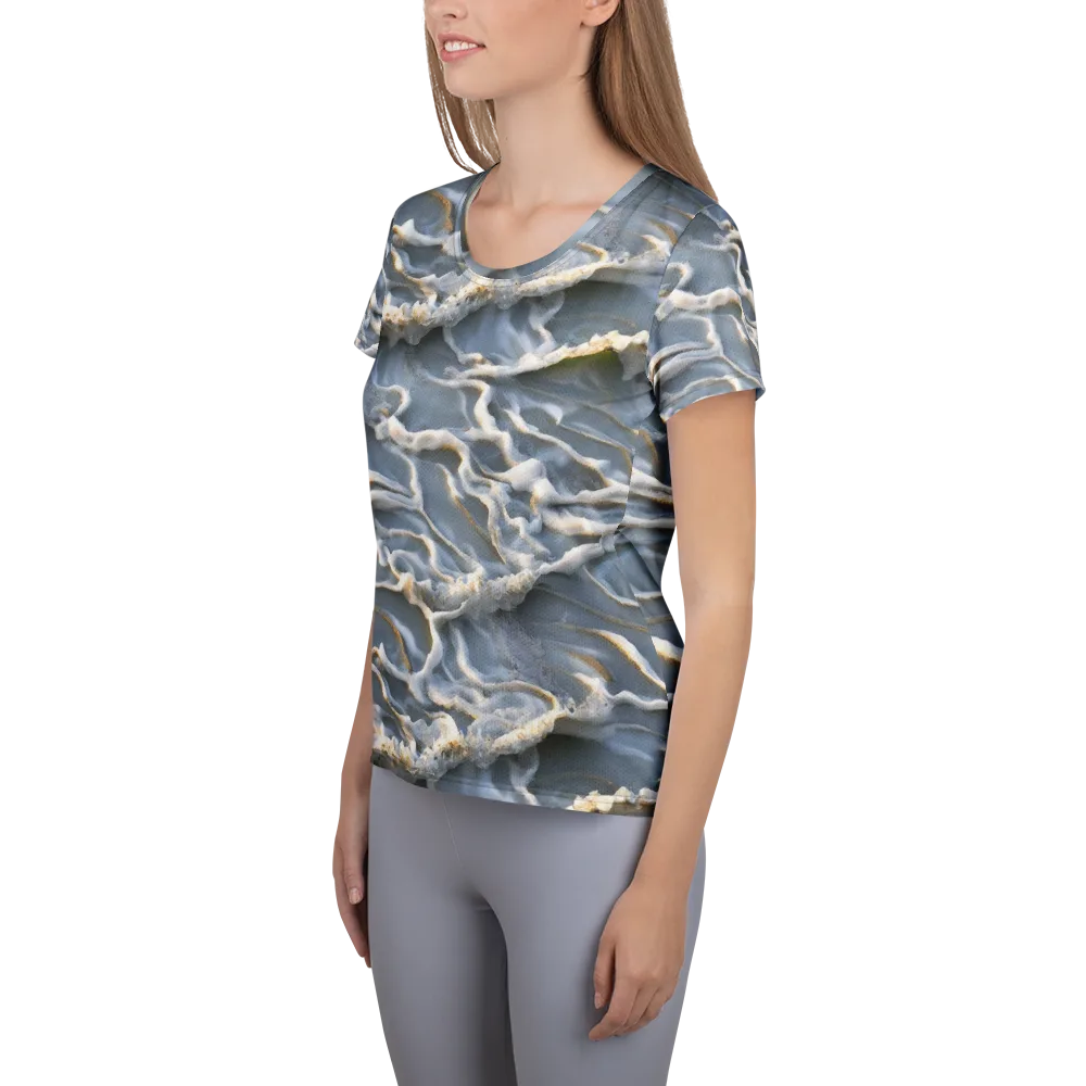 Frosted Tide on Women's Athletic T-Shirt — Left