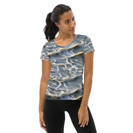 Frosted Tide on a Women's Athletic T-Shirt