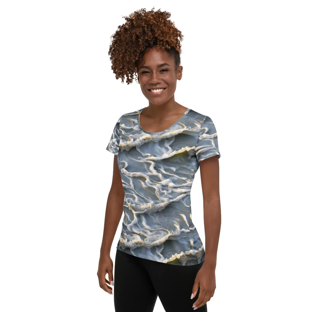 Frosted Tide on Women's Athletic T-Shirt — Left