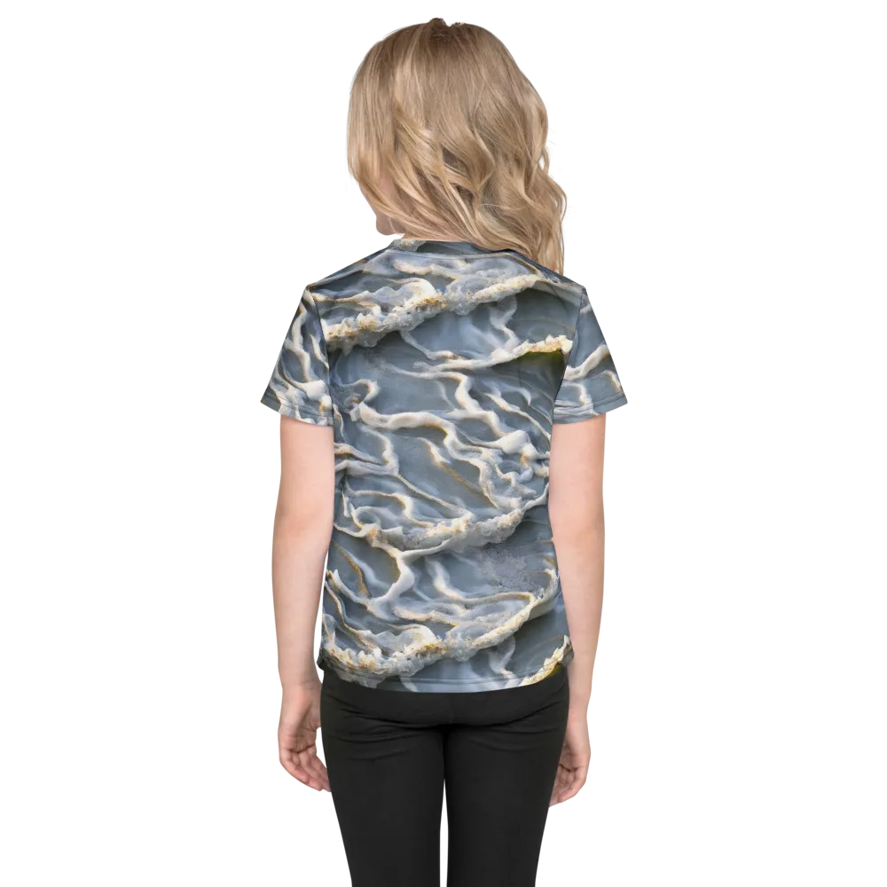 Frosted Tide on Kids Crew Neck T-Shirt — Back
