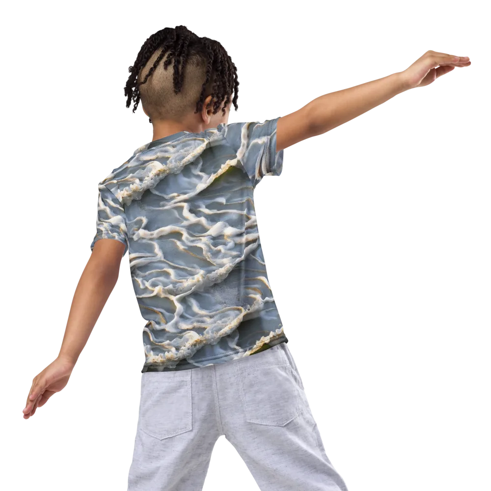 Frosted Tide on Kids Crew Neck T-Shirt — Back