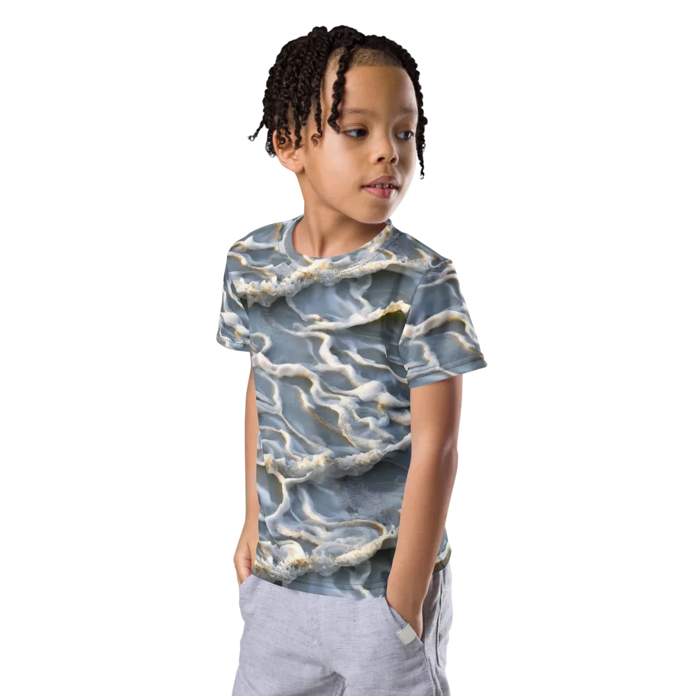 Frosted Tide on Kids Crew Neck T-Shirt — Left Front