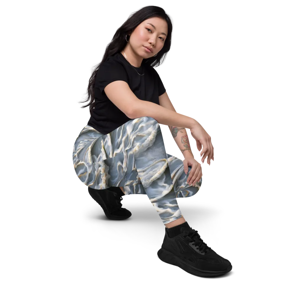 Frosted Tide on Leggings with Pockets — Right Front