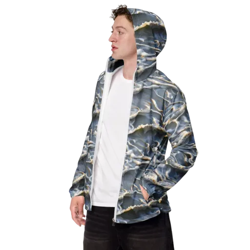 Frosted Tide on a Men's Windbreaker