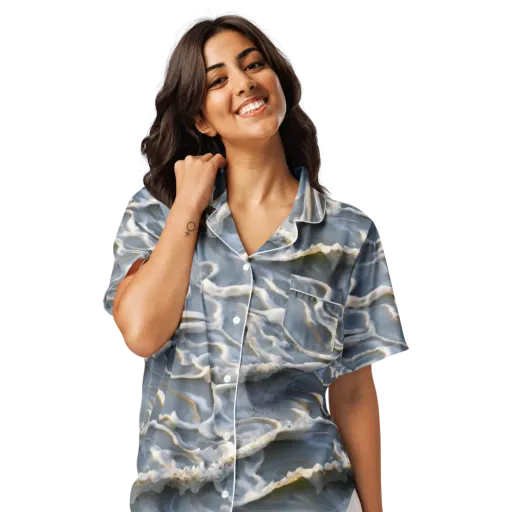 Frosted Tide on a Women's Short Sleeve Pajama Top