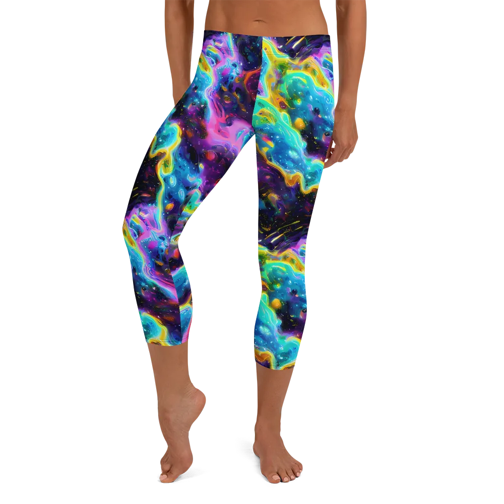 Infinite Iridescence on Capri Leggings — Front