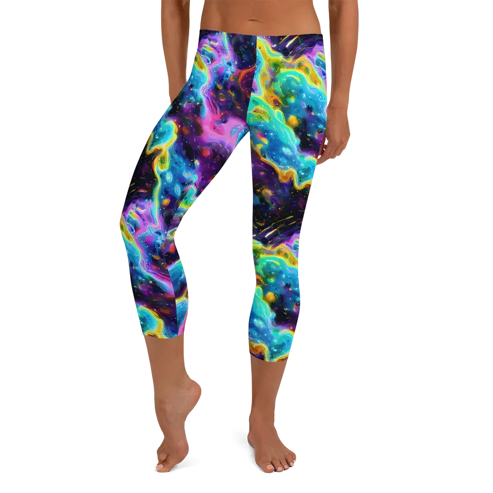 Infinite Iridescence on Capri Leggings — Front
