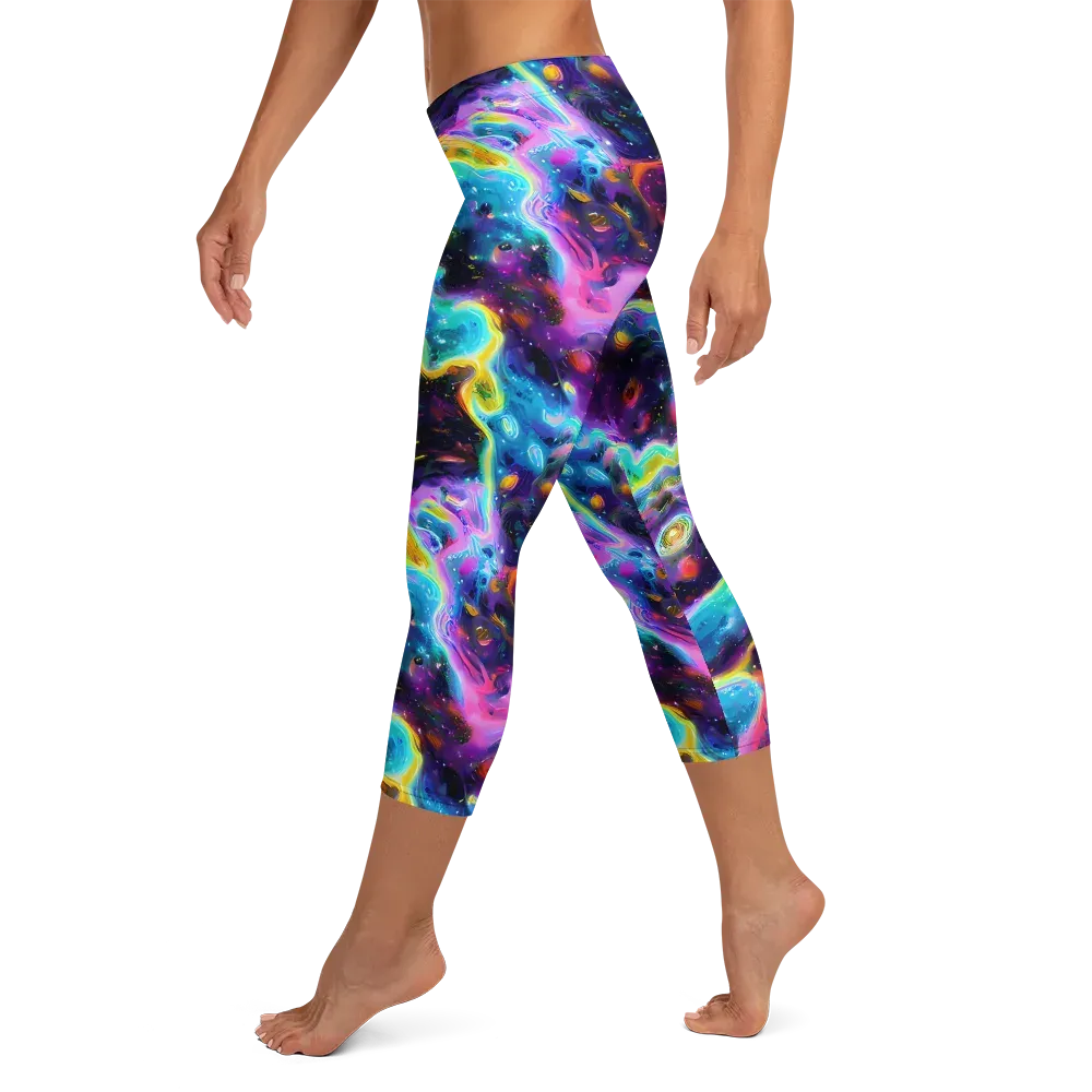 Infinite Iridescence on Capri Leggings — Left