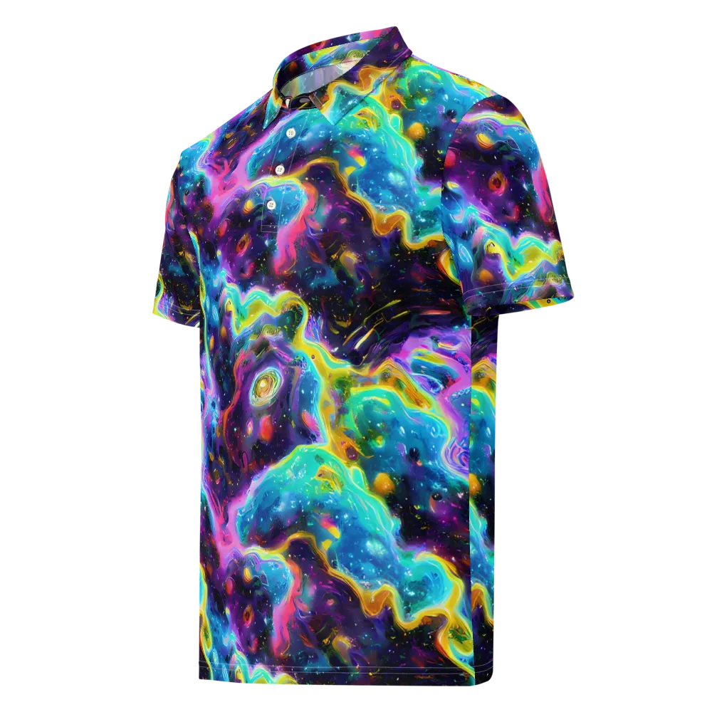 Infinite Iridescence on Men's Slim Fit Polo Shirt — Left Front