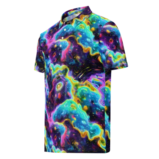 Infinite Iridescence on a Men's Slim Fit Polo Shirt