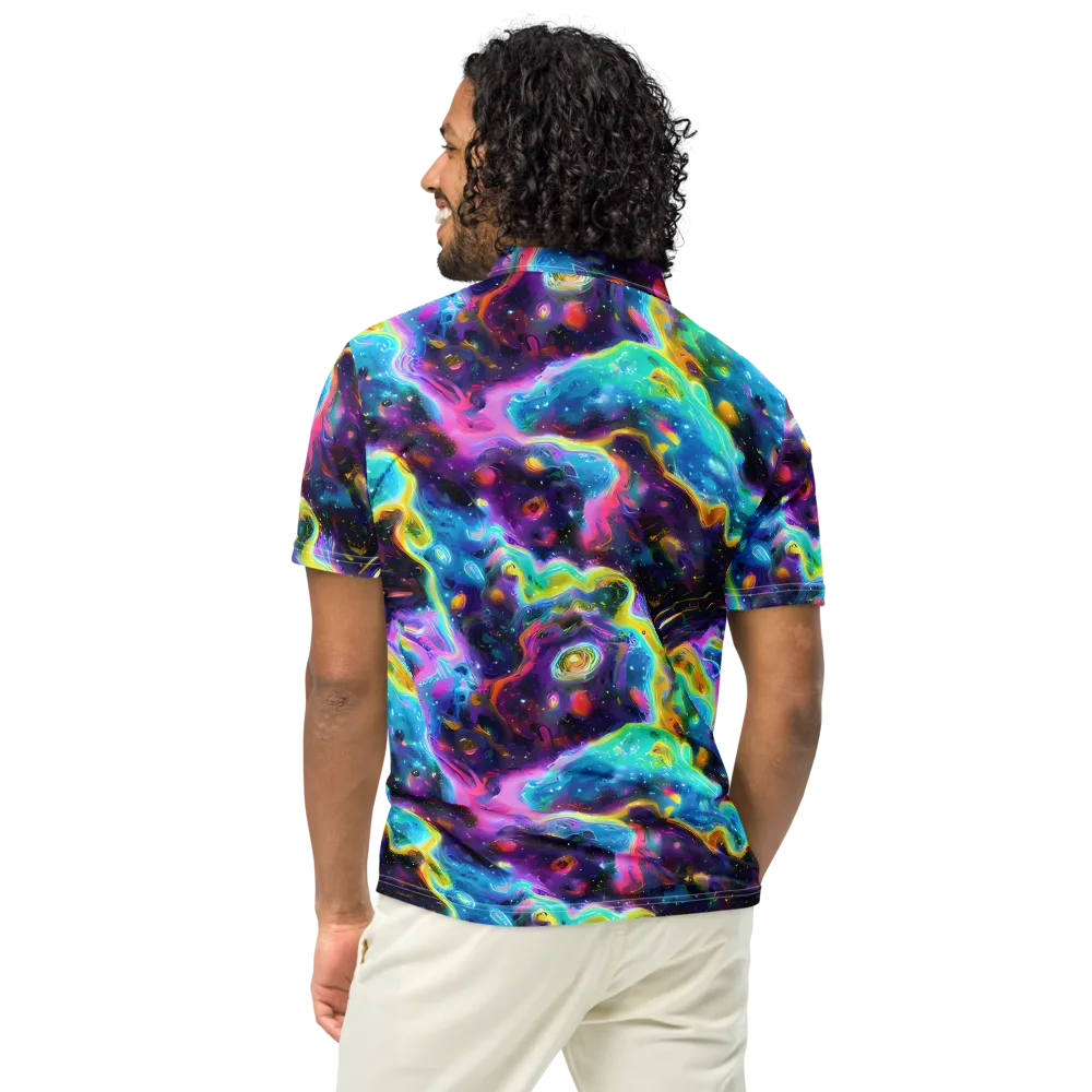 Infinite Iridescence on Men's Slim Fit Polo Shirt — Back