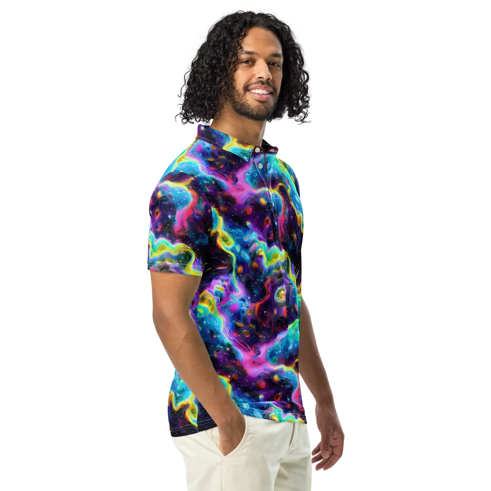 Infinite Iridescence on Men's Slim Fit Polo Shirt — Right Front