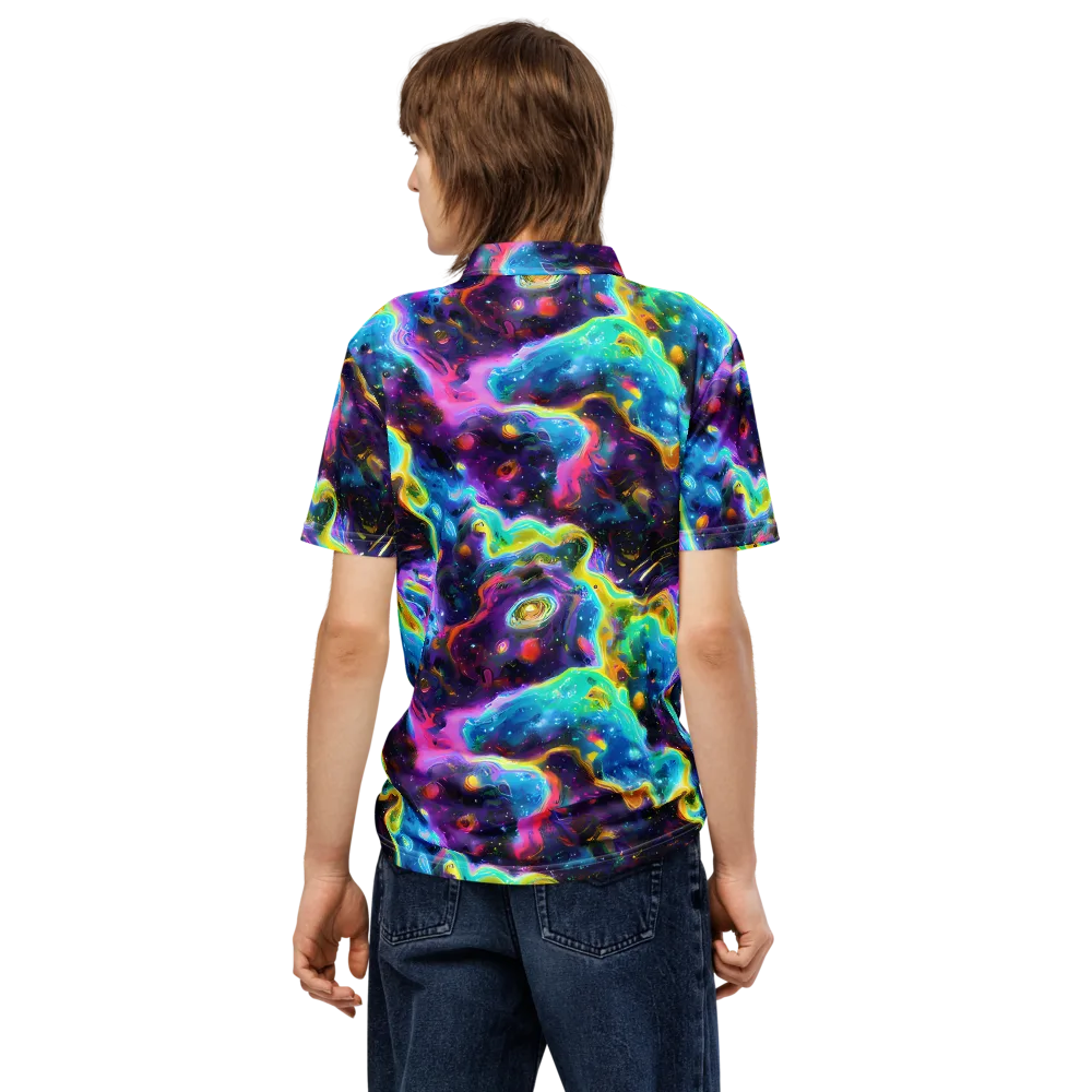 Infinite Iridescence on Men's Slim Fit Polo Shirt — Back