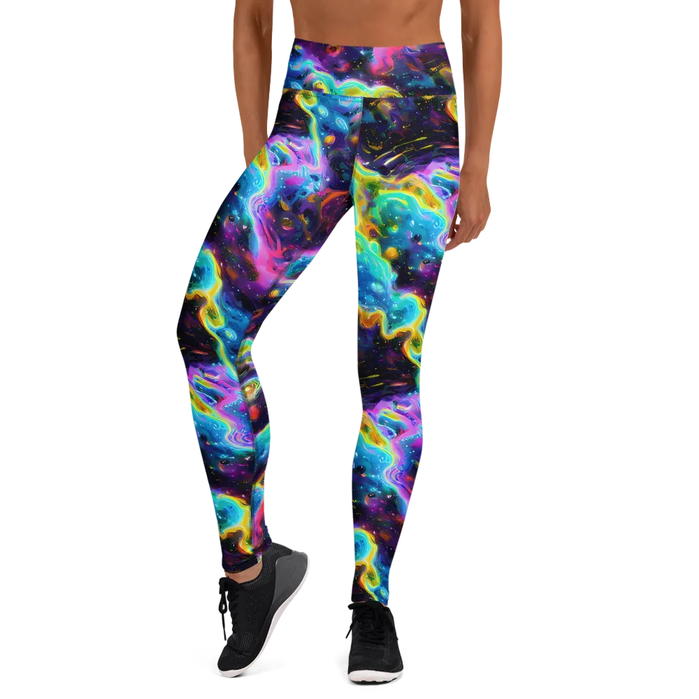 Infinite Iridescence on Yoga Leggings — Front