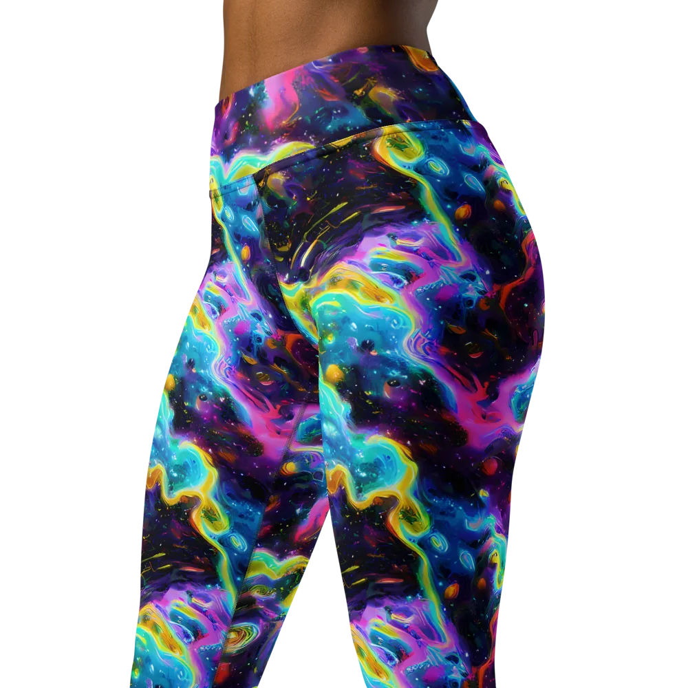 Infinite Iridescence on Yoga Leggings — Left Front