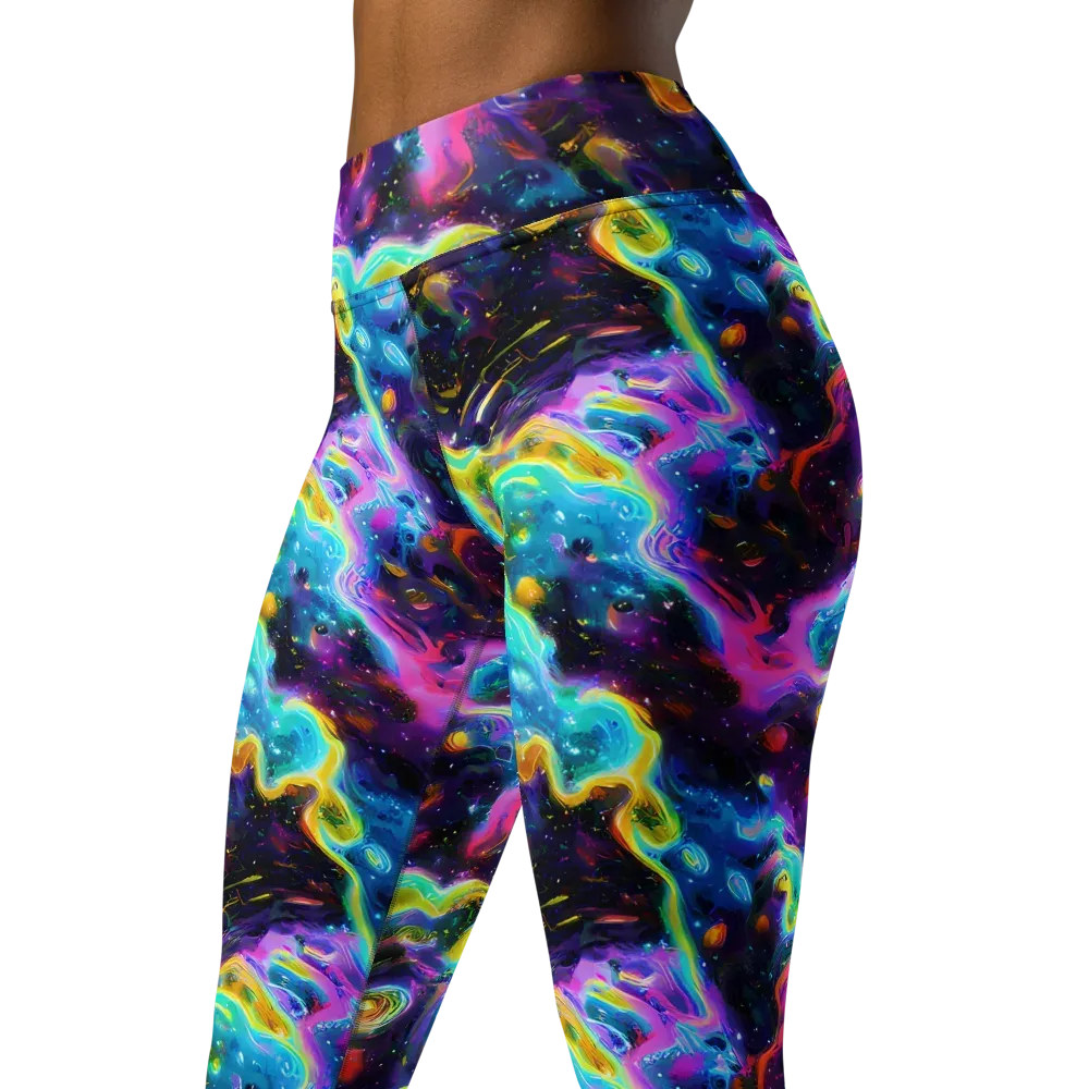 Infinite Iridescence on Yoga Leggings — Left Front