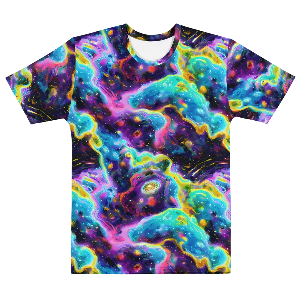 Infinite Iridescence on Men's Cotton Crew Neck T-Shirt — Front