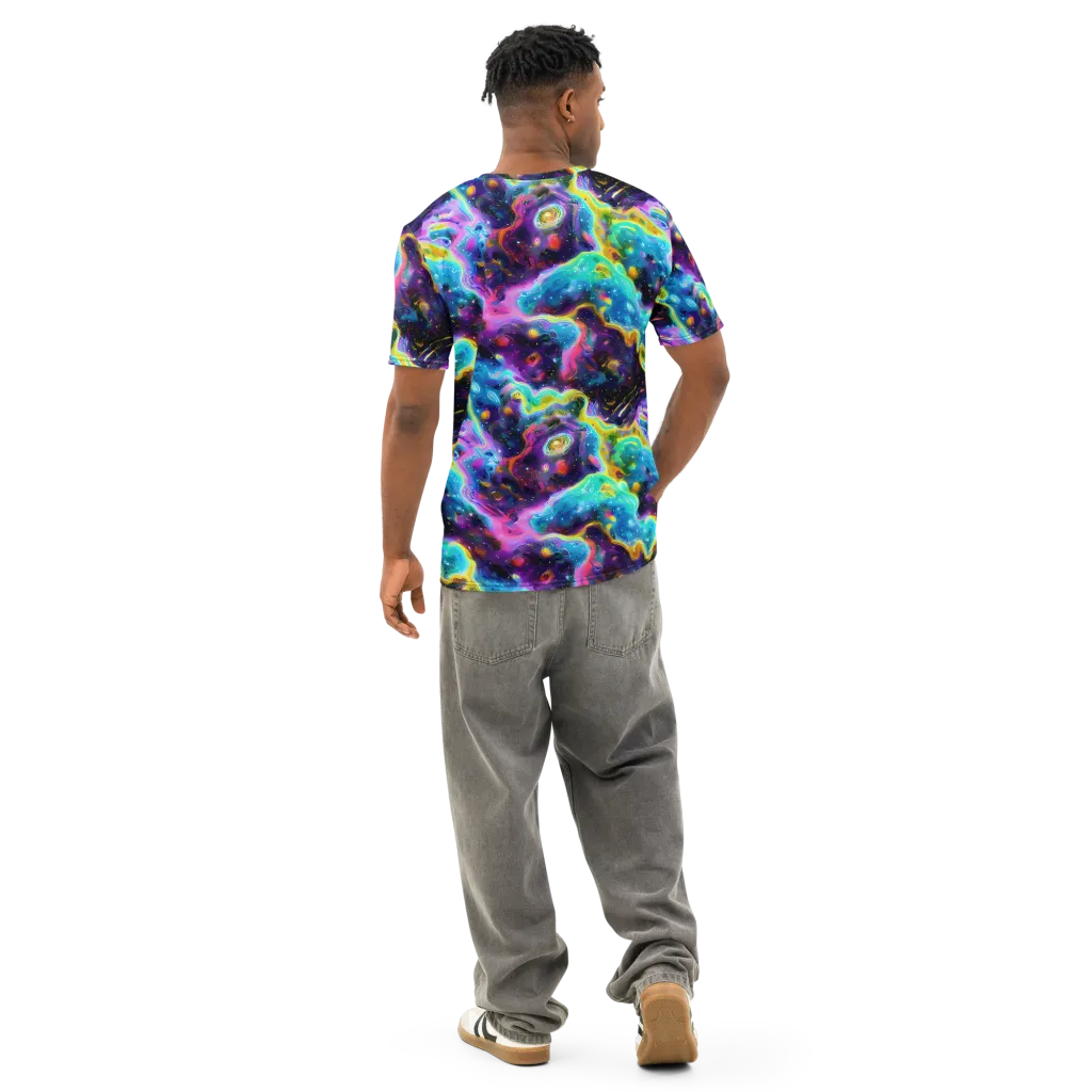 Infinite Iridescence on Men's Cotton Crew Neck T-Shirt — Back