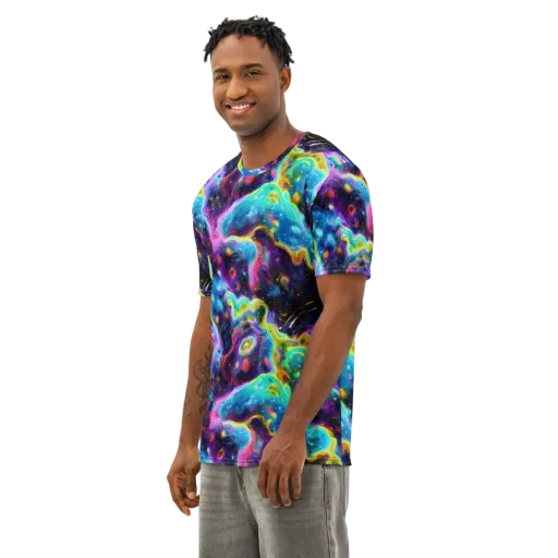 Infinite Iridescence on a Men's Cotton Crew Neck T-Shirt