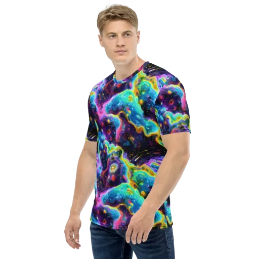 Infinite Iridescence on a Men's Crew Neck T-Shirt
