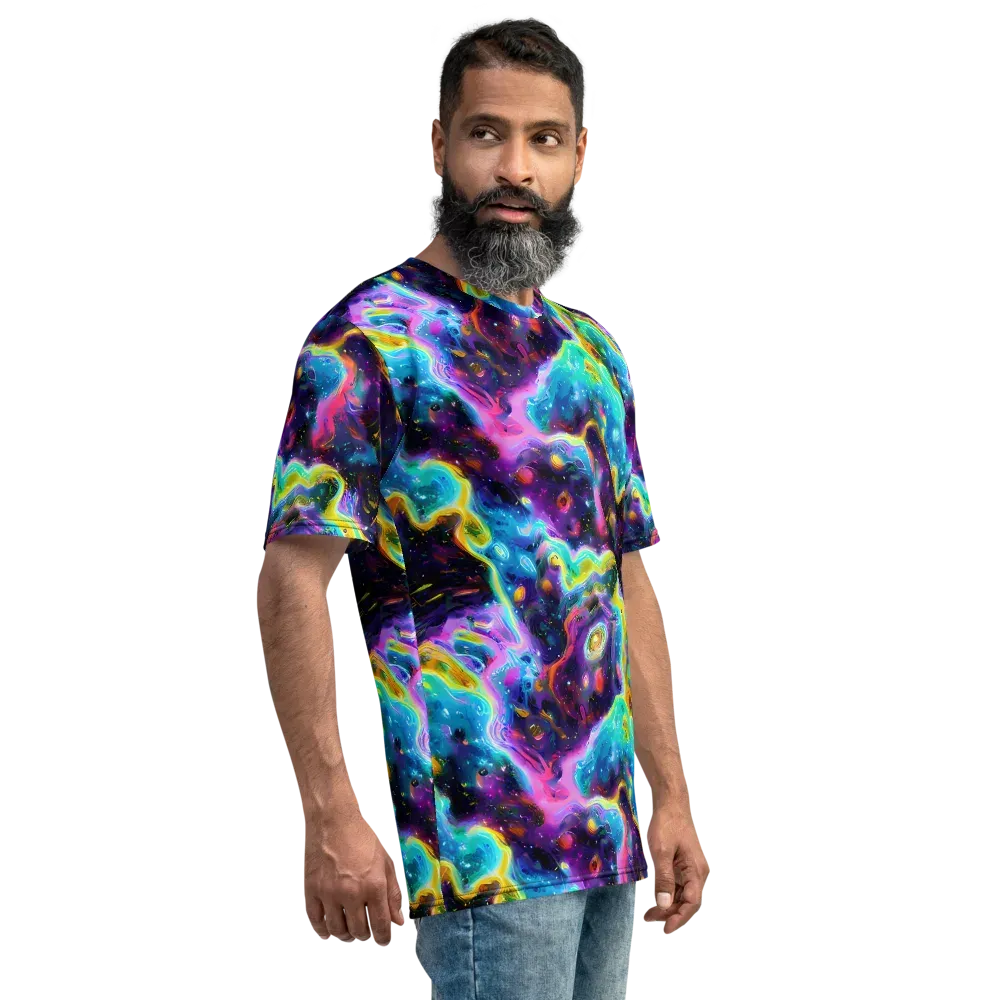 Infinite Iridescence on Men's Crew Neck T-Shirt — Right