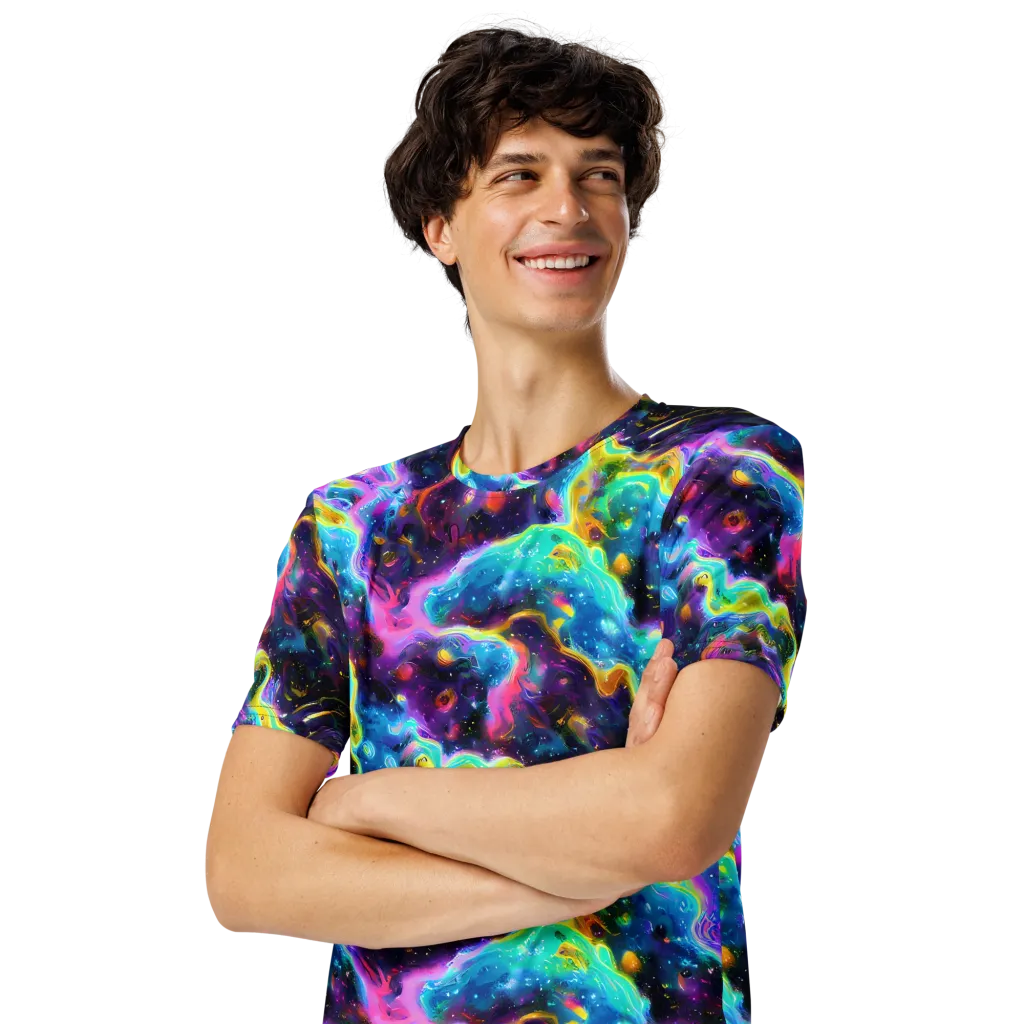 Infinite Iridescence on Men's Crew Neck T-Shirt — Left Front