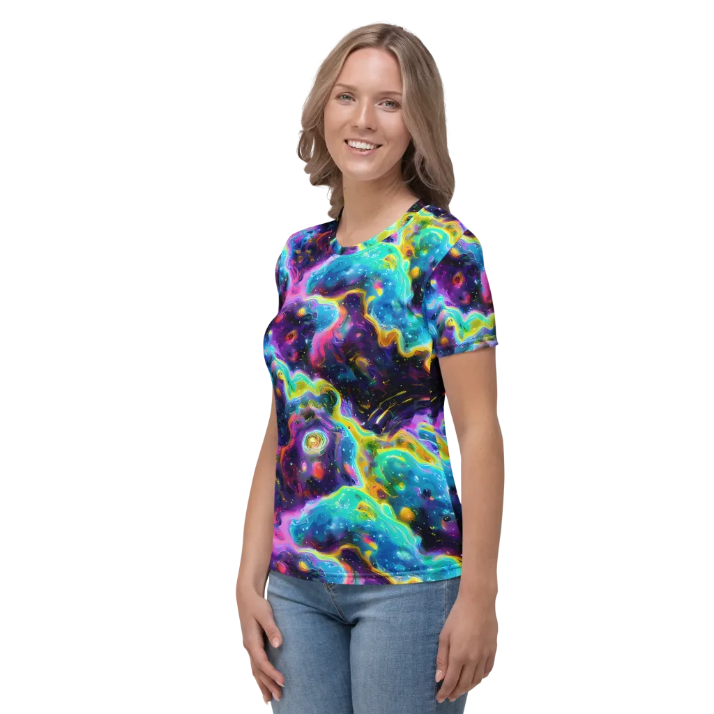 Infinite Iridescence on Women's Crew Neck T-Shirt — Left
