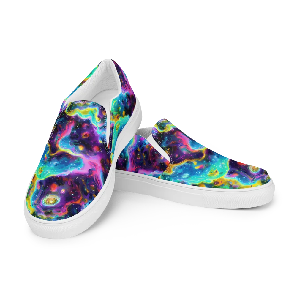 Infinite Iridescence on Men's Slip-On Canvas Shoes — Left Front