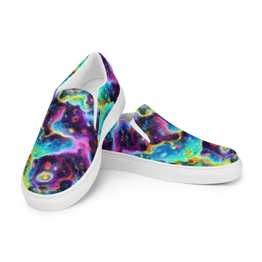 Infinite Iridescence on a Men's Slip-On Canvas Shoes