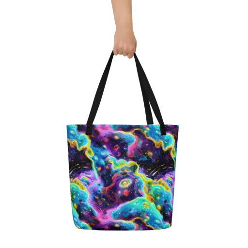 Infinite Iridescence on a Large Tote Bag W/ Pocket