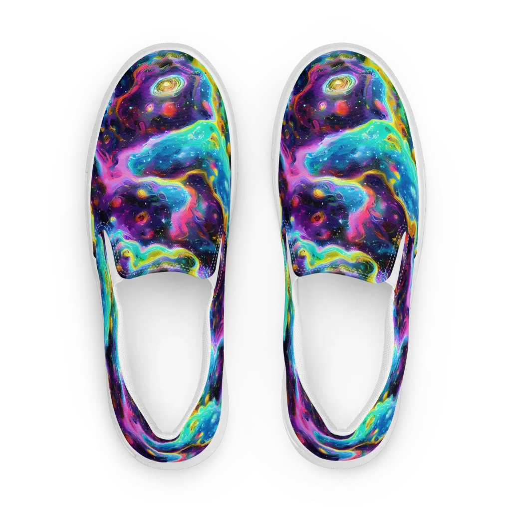 Infinite Iridescence on Women's Slip-On Canvas Shoes — Front