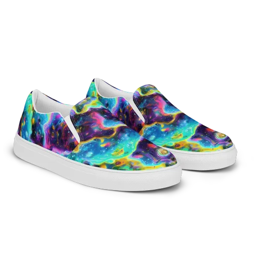 Infinite Iridescence on a Women's Slip-On Canvas Shoes