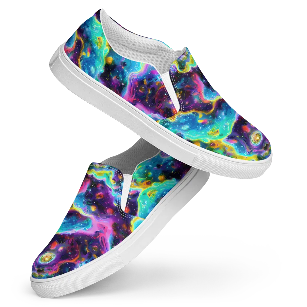 Infinite Iridescence on Women's Slip-On Canvas Shoes — Front