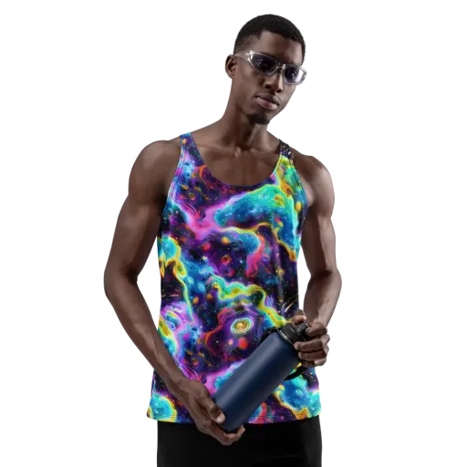 Infinite Iridescence on a Men's Tank Top