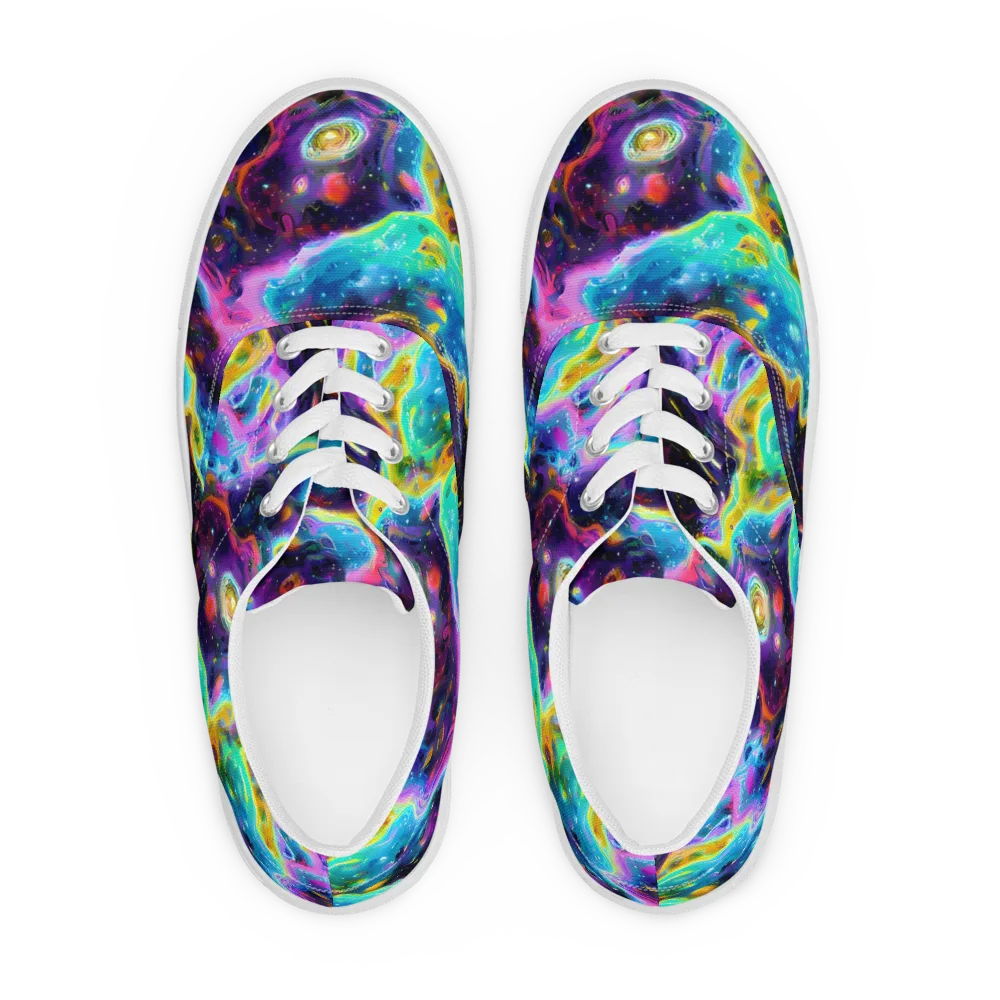 Infinite Iridescence on Men's Lace-Up Canvas Shoes — Front