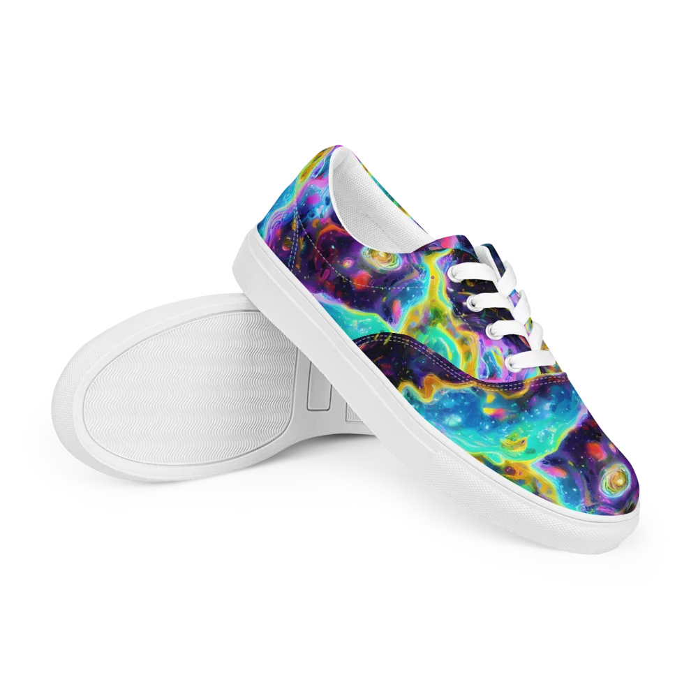 Infinite Iridescence on Men's Lace-Up Canvas Shoes — Right Front