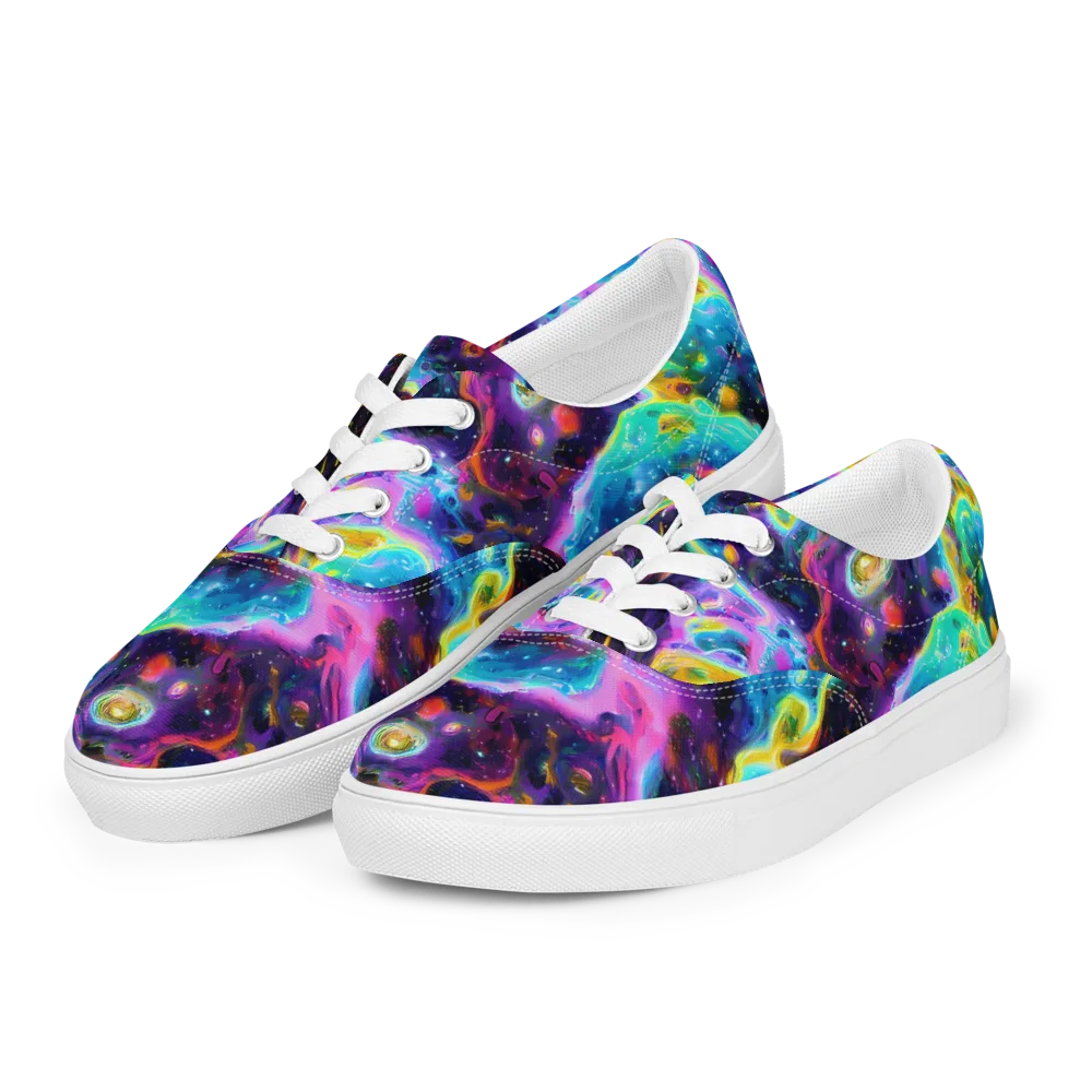 Infinite Iridescence on Men's Lace-Up Canvas Shoes — Left Front