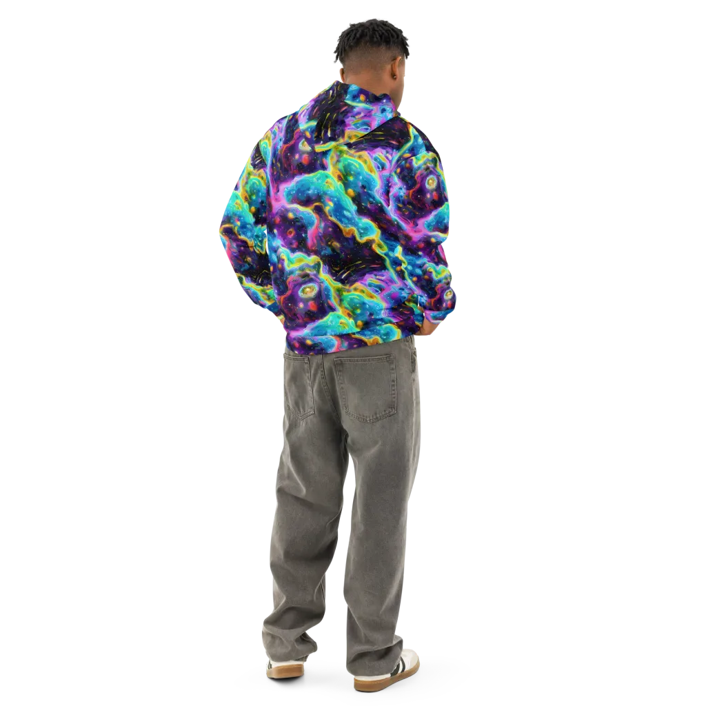 Infinite Iridescence on Cotton Hoodie — Back
