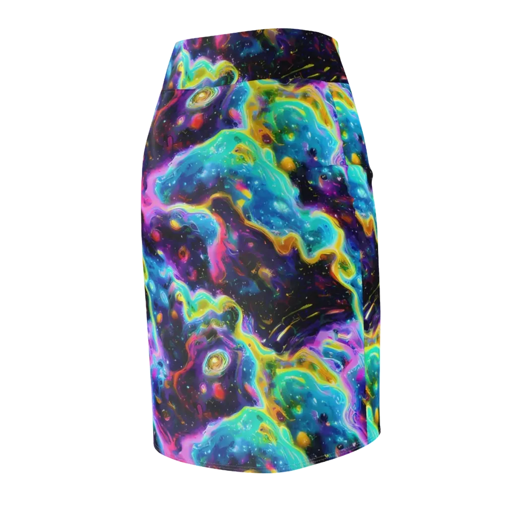 Infinite Iridescence on Pencil Skirt — Back Side