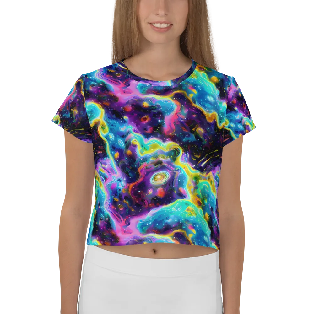 Infinite Iridescence on Crop Tee — Front