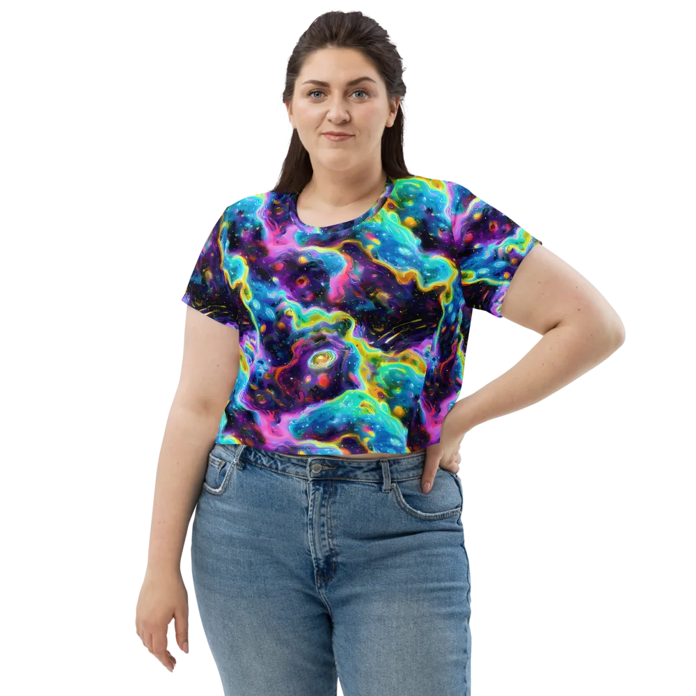 Infinite Iridescence on Crop Tee — Front