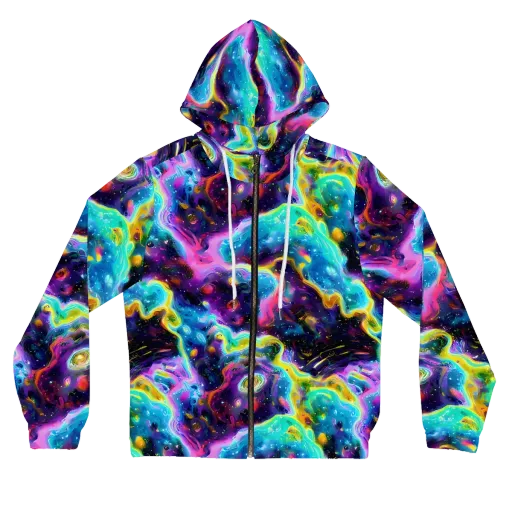Infinite Iridescence on a Women's Full-Zip Hoodie