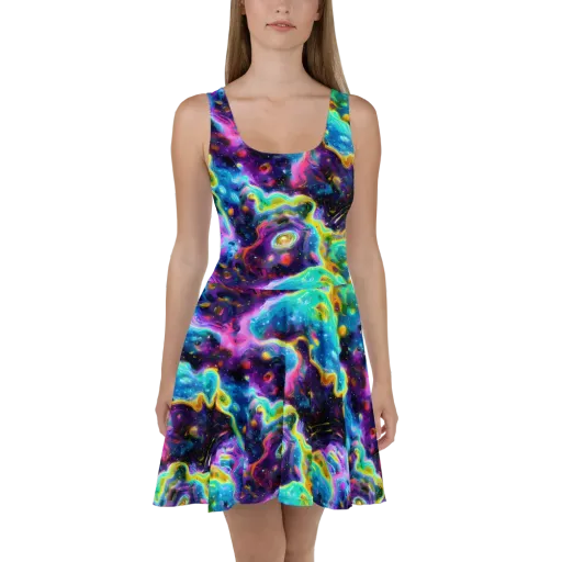 Infinite Iridescence on a Skater Dress