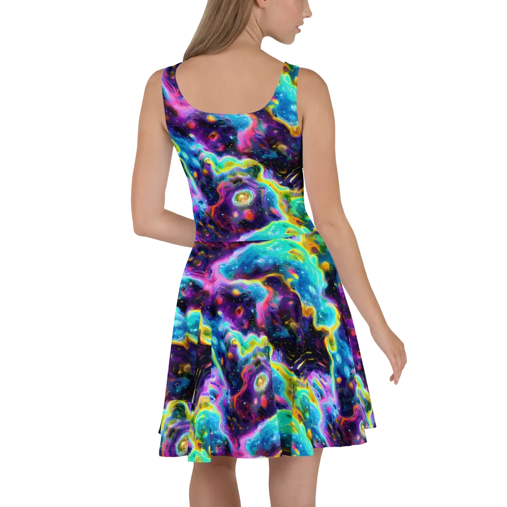 Infinite Iridescence on Skater Dress — Back