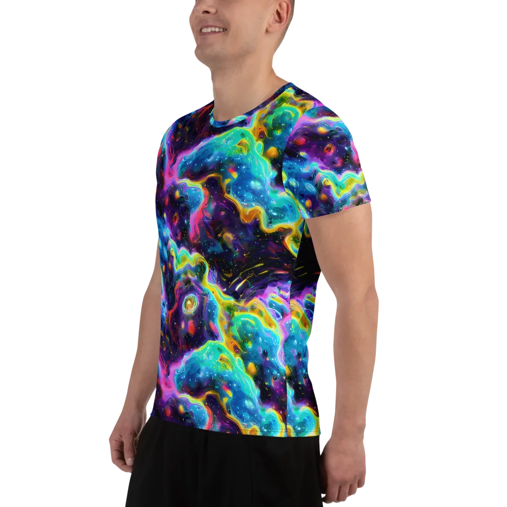 Infinite Iridescence on Men's Athletic T-Shirt — Left