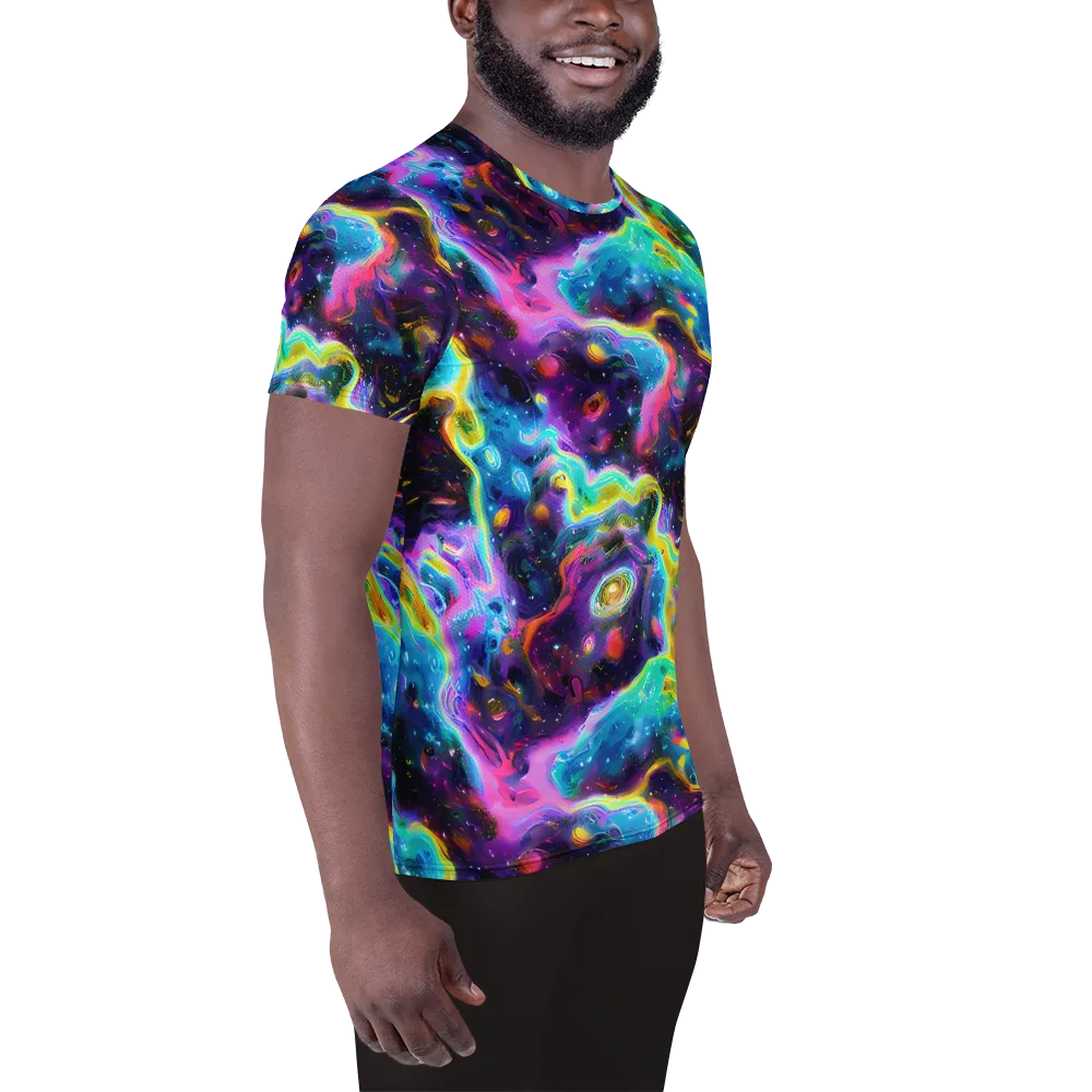 Infinite Iridescence on Men's Athletic T-Shirt — Right