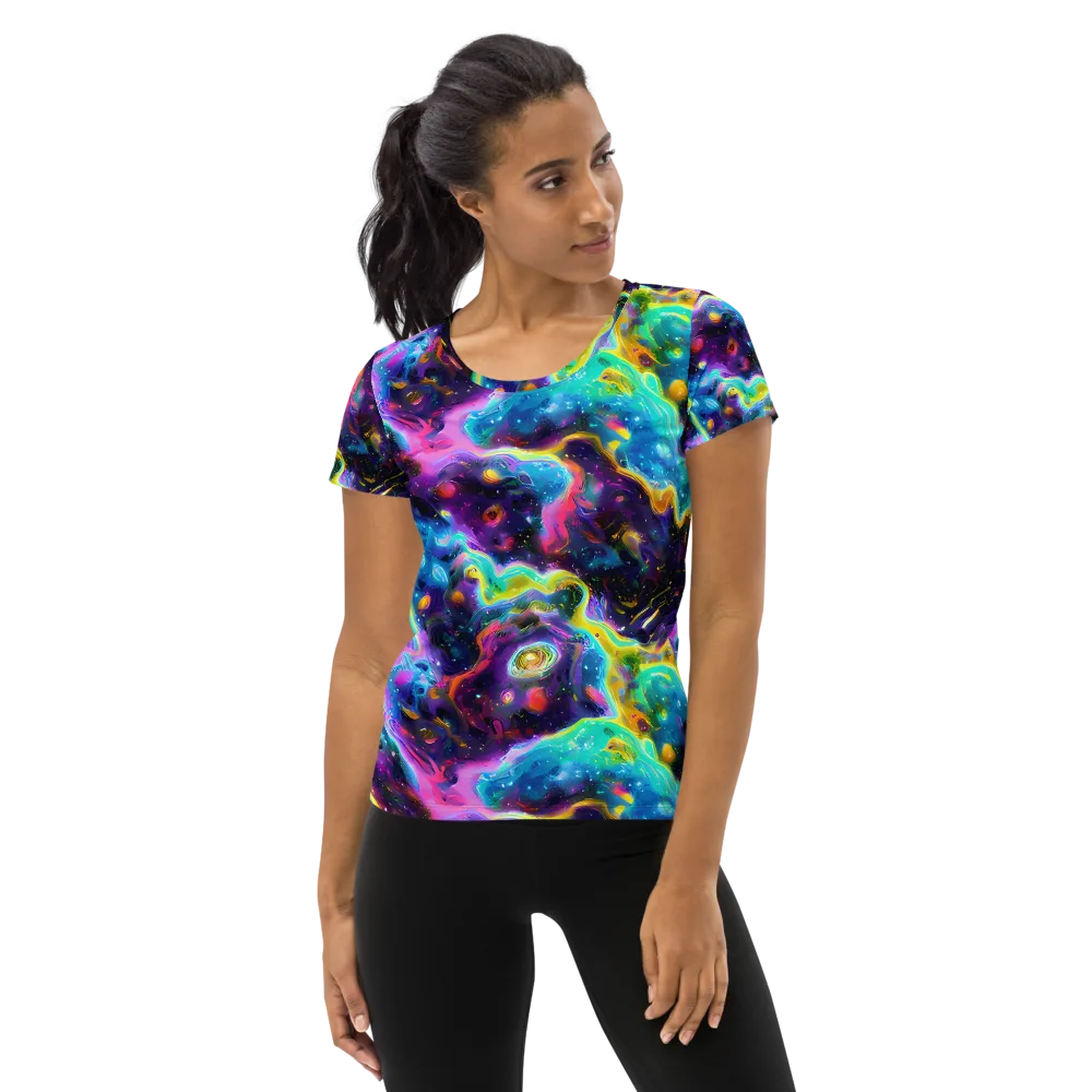 Infinite Iridescence on Women's Athletic T-Shirt — Front